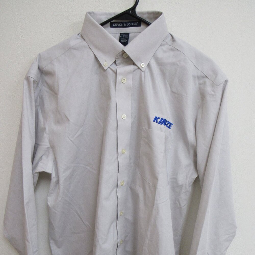NWOT‎ Kinze Off-White Long Sleeve Button Down Devon & Jones Shirt Large